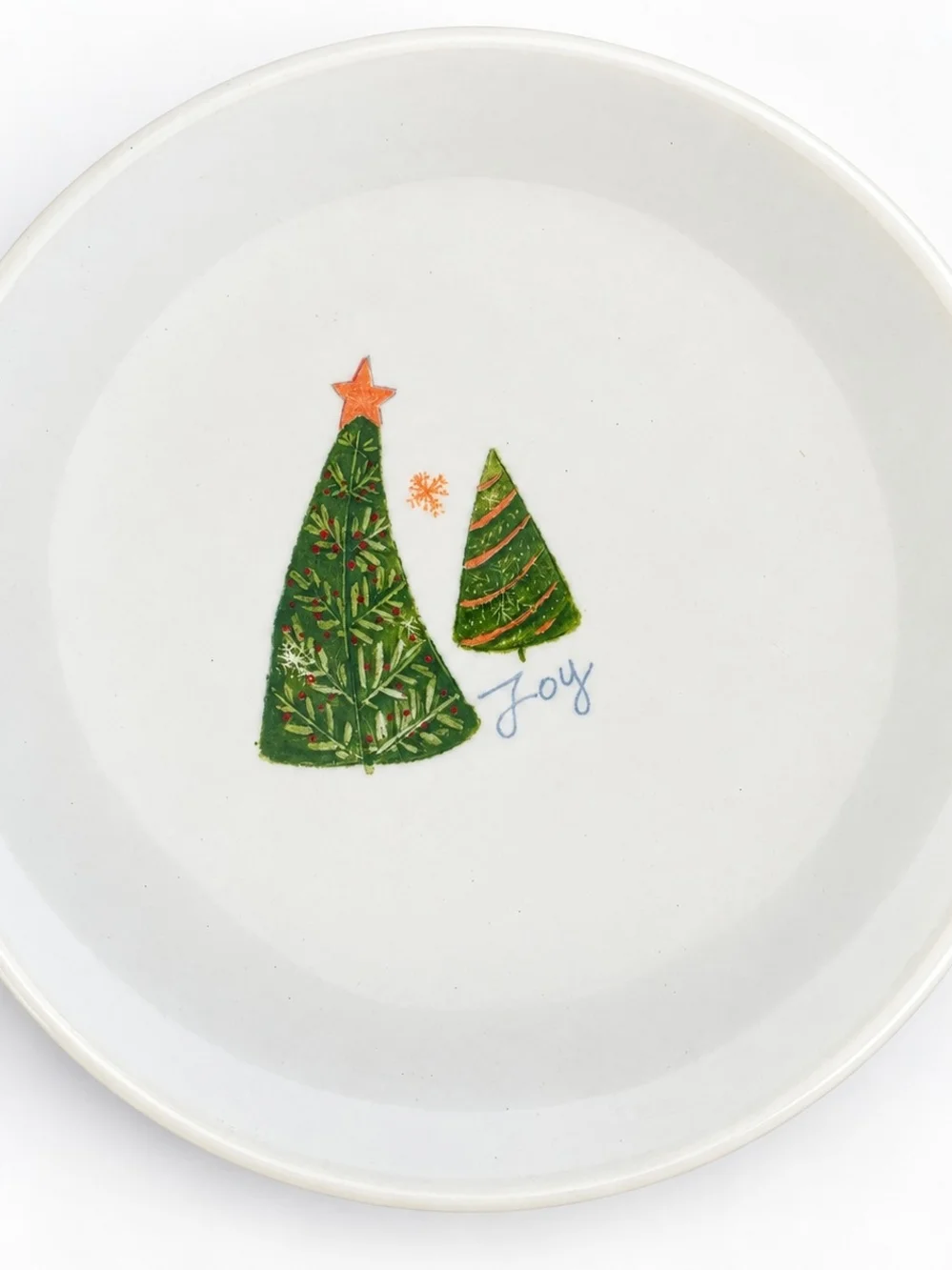 Pier 1 Holiday Appetizer Plates - White with Festive Prints (Set of 4)